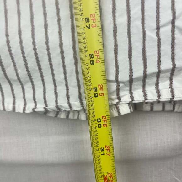 Abercrombie & Fitch Muscle Mens Large White Striped Button Up Long Sleeve - Picture 11 of 11